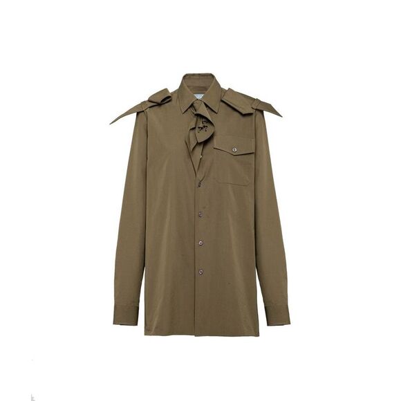 Prada Bicolor Cotton Dress Women's Shirt